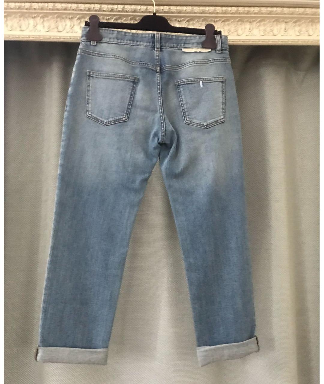 STELLA MCCARTNEY Синие хлопко-эластановые прямые джинсы, фото 8