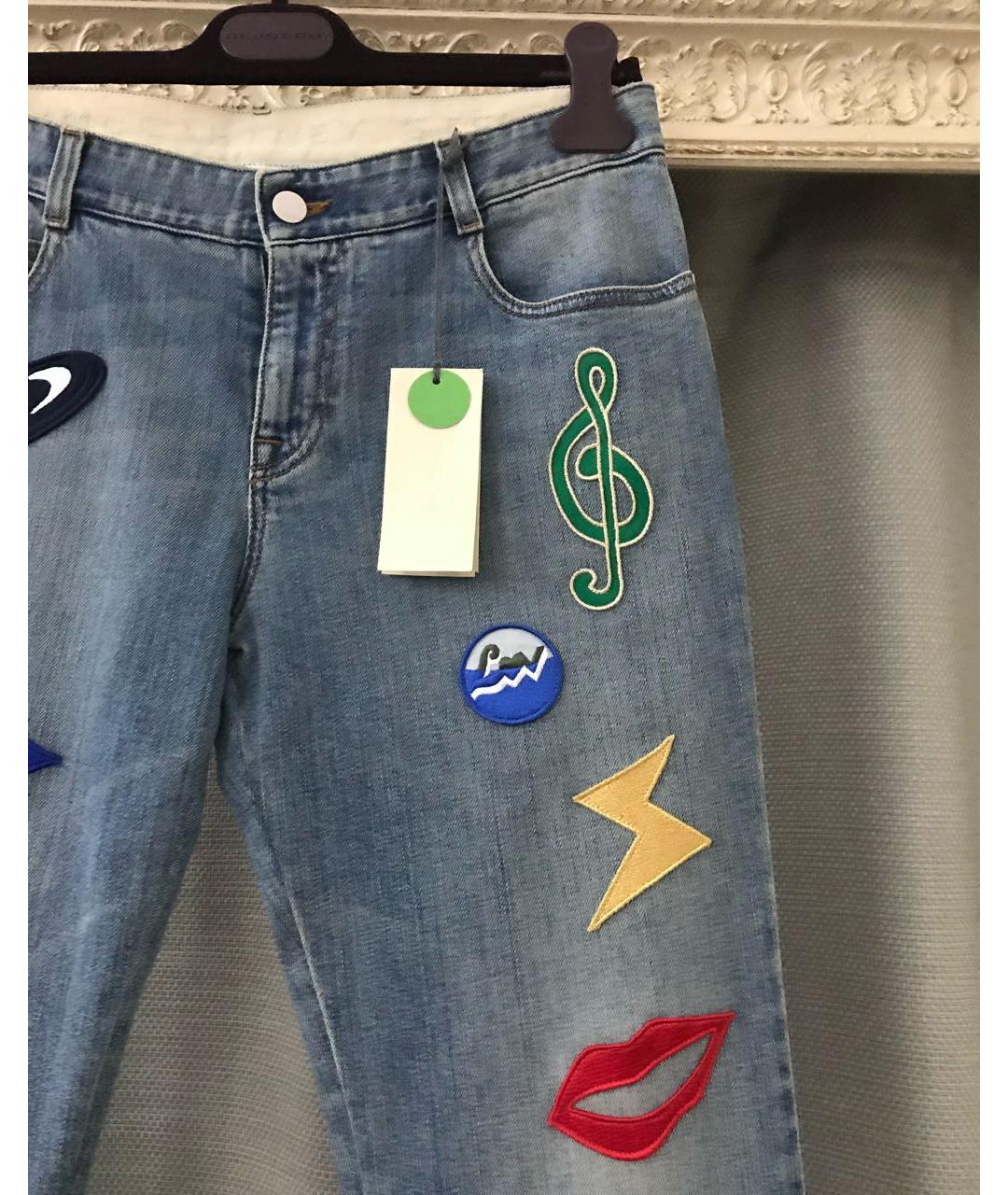 STELLA MCCARTNEY Синие хлопко-эластановые прямые джинсы, фото 7