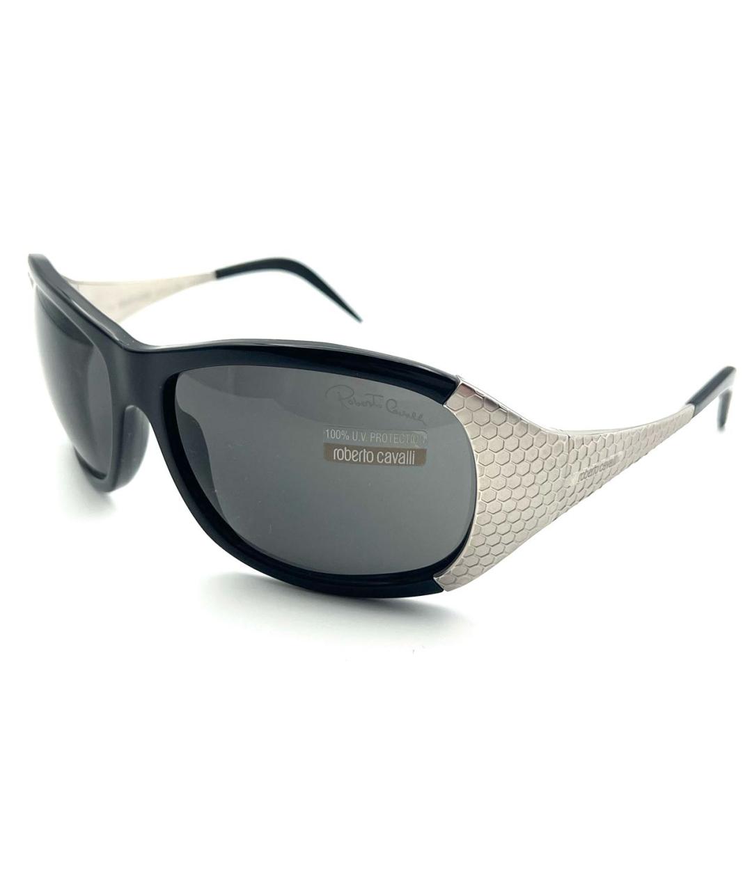 ROBERTO CAVALLI Черные пластиковые солнцезащитные очки, фото 4
