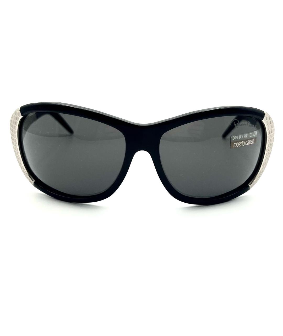 ROBERTO CAVALLI Черные пластиковые солнцезащитные очки, фото 2