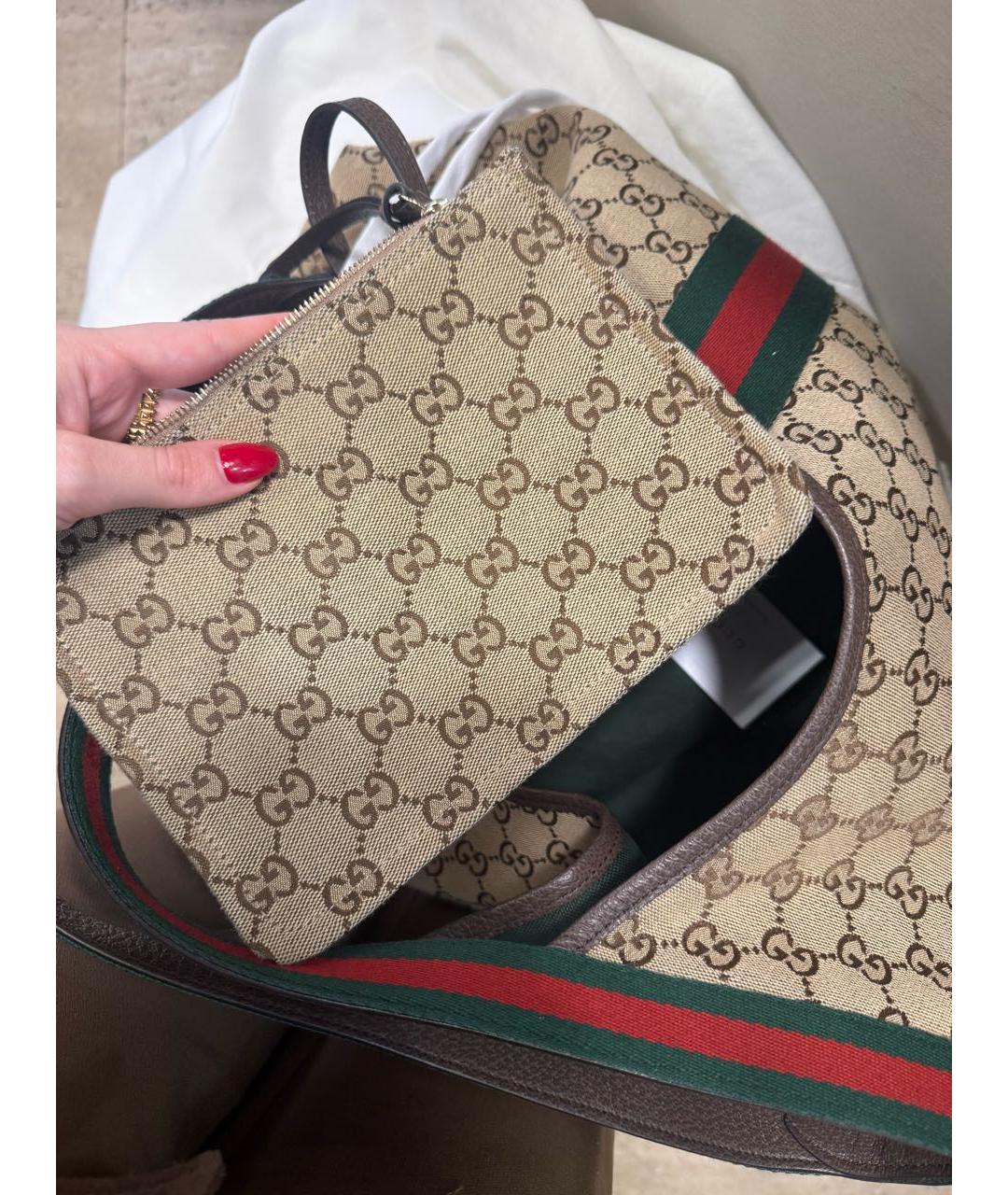 GUCCI Бежевая сумка тоут, фото 4