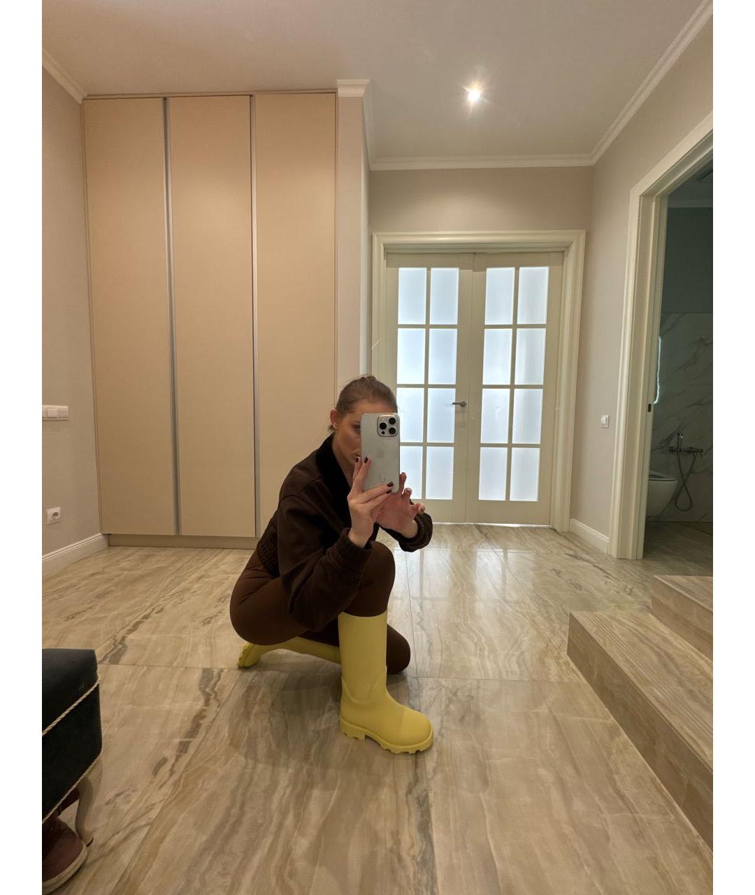 BURBERRY Желтые резиновые сапоги, фото 6