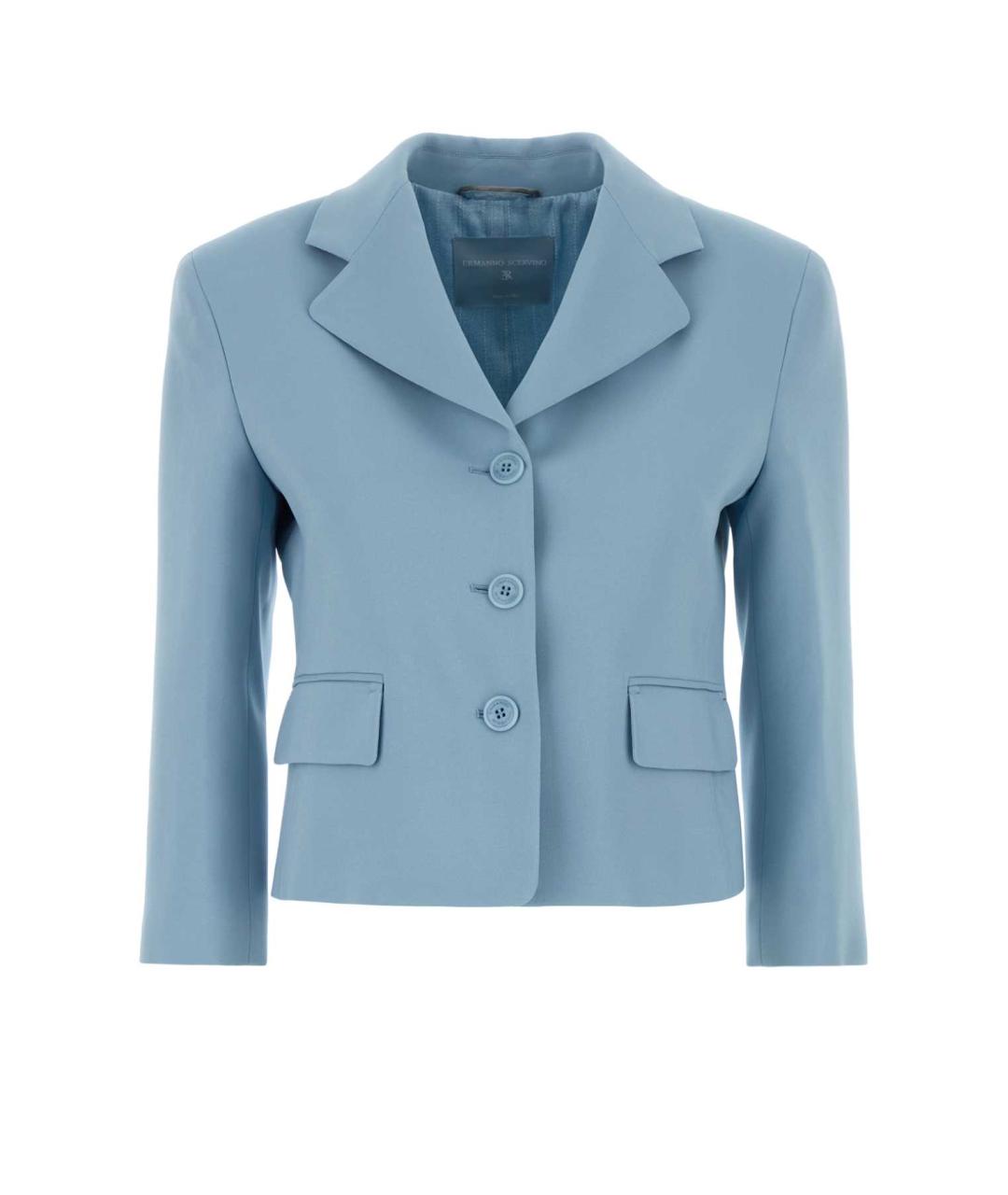 ERMANNO SCERVINO Голубой вискозный жакет/пиджак, фото 1