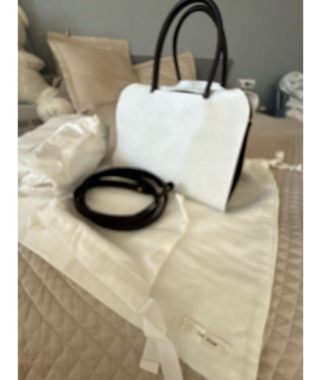 THE ROW Черная кожаная сумка с короткими ручками, фото 6