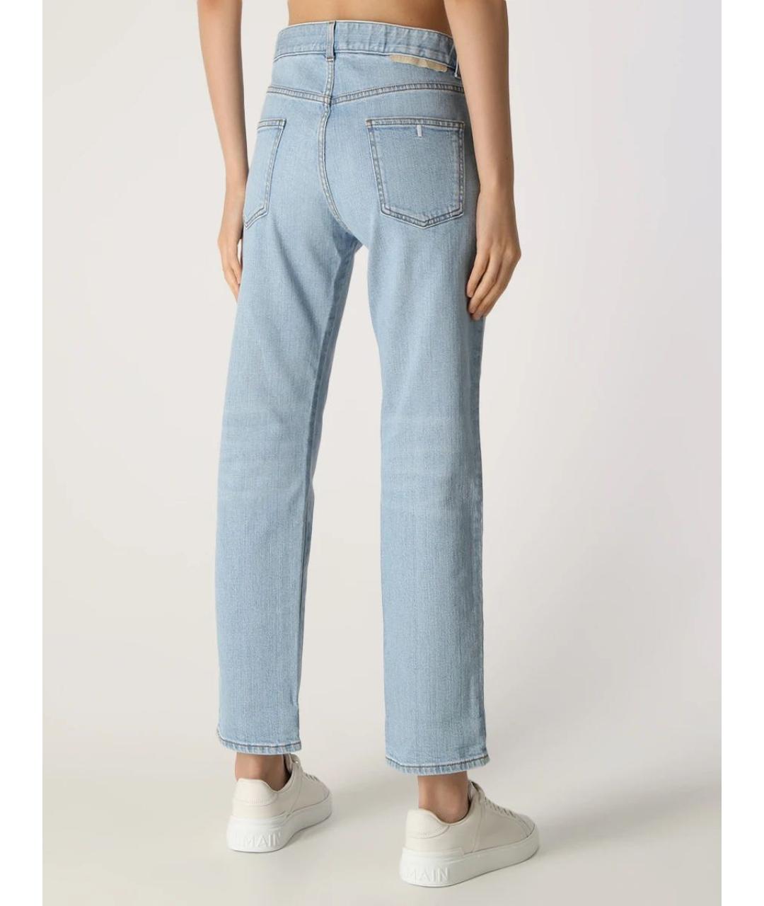 STELLA MCCARTNEY Голубые хлопко-эластановые прямые джинсы, фото 4