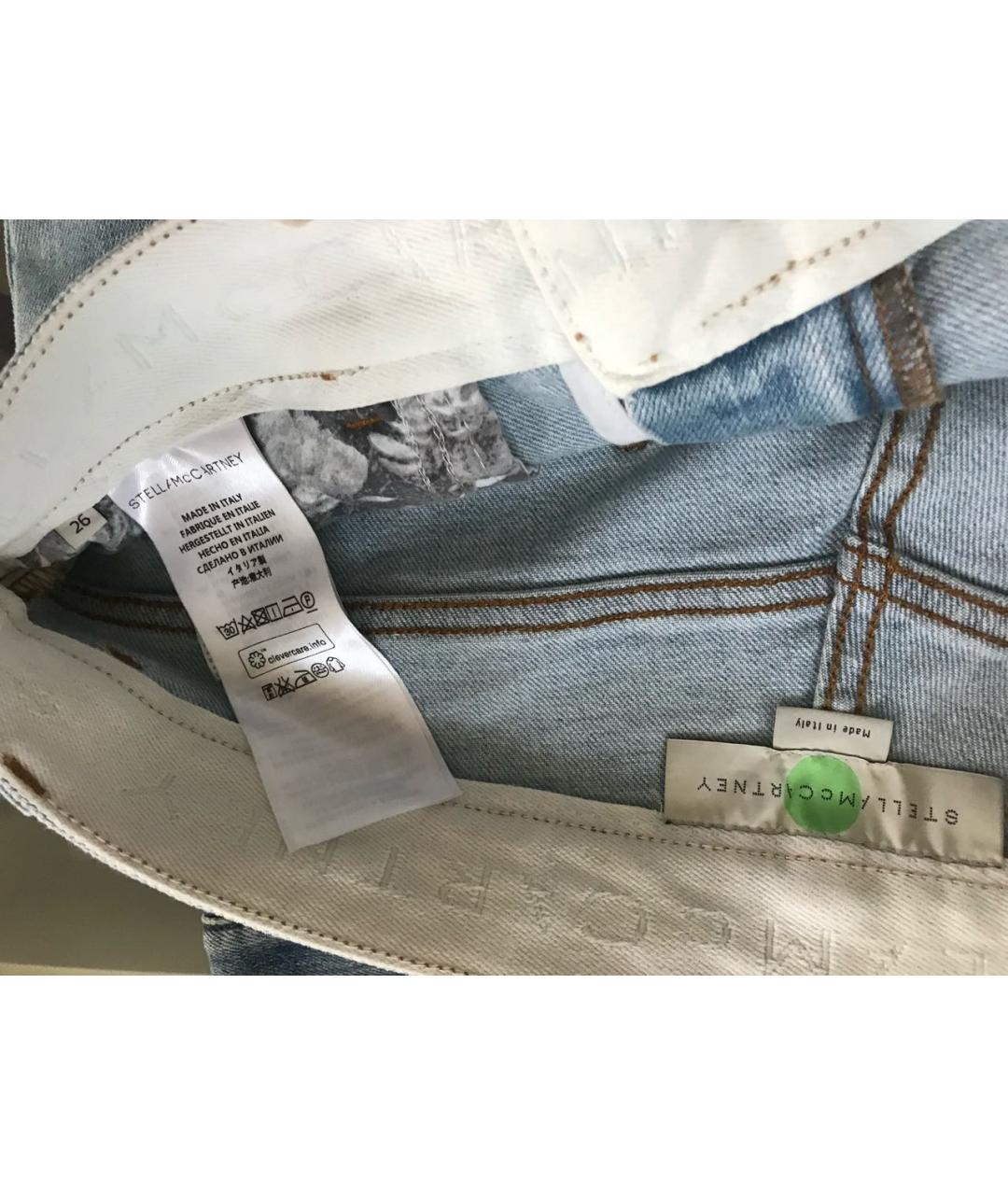 STELLA MCCARTNEY Голубые хлопко-эластановые прямые джинсы, фото 8