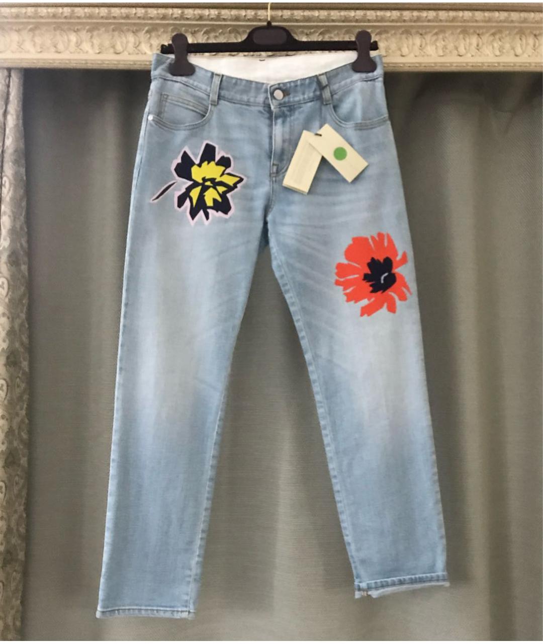 STELLA MCCARTNEY Голубые хлопко-эластановые прямые джинсы, фото 6