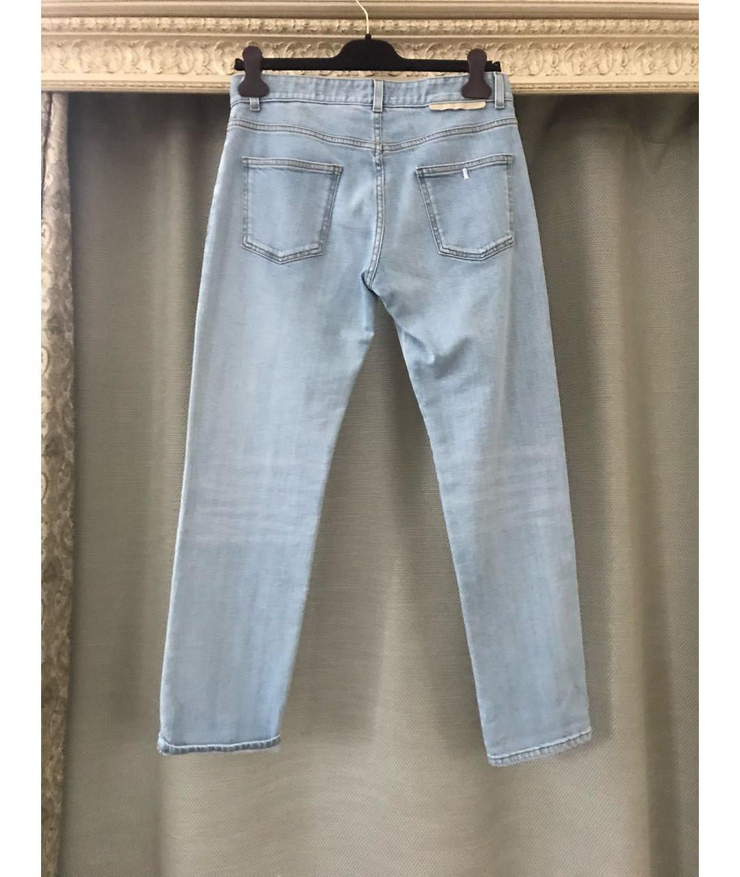 STELLA MCCARTNEY Голубые хлопко-эластановые прямые джинсы, фото 7