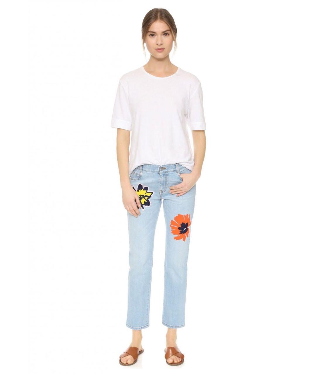 STELLA MCCARTNEY Голубые хлопко-эластановые прямые джинсы, фото 5