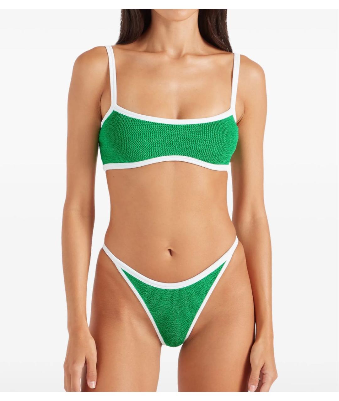 HUNZA G Зеленый полиамидовый купальник, фото 7