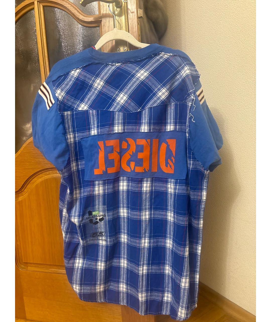 DIESEL Синяя хлопковая футболка, фото 2