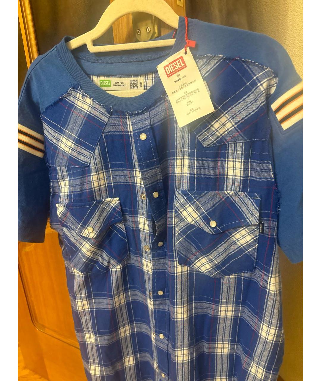 DIESEL Синяя хлопковая футболка, фото 3