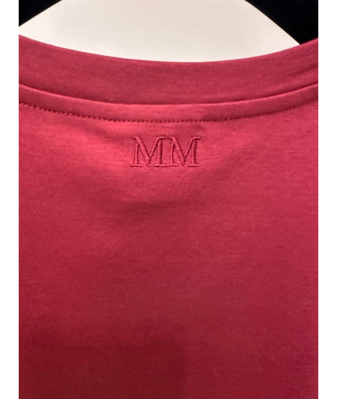 MAX MARA Бордовая хлопковая футболка, фото 4