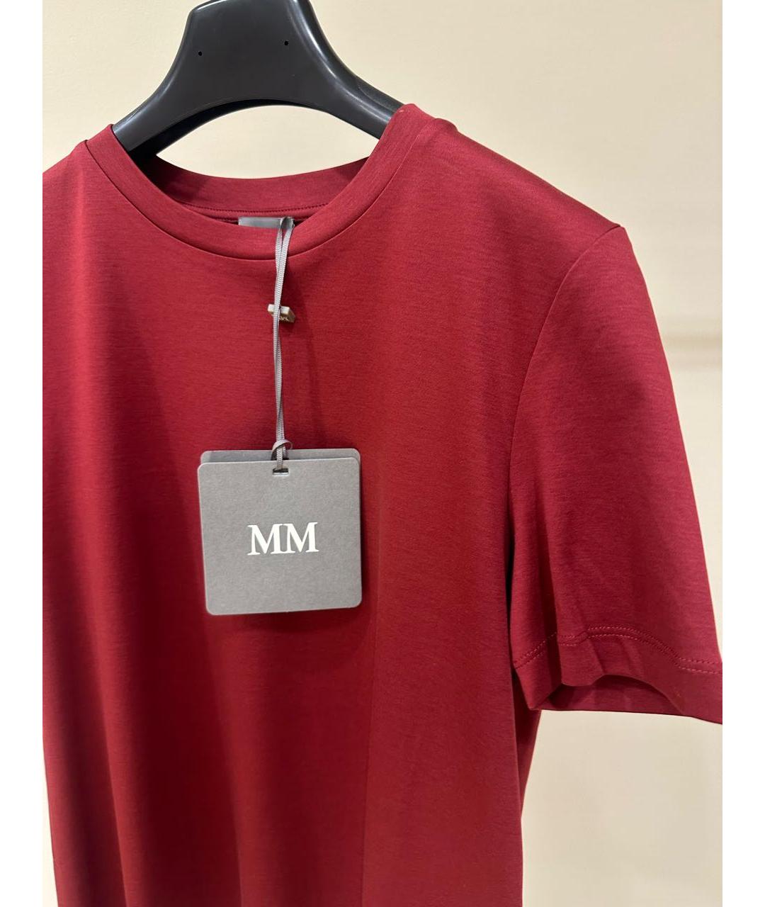 MAX MARA Бордовая хлопковая футболка, фото 3
