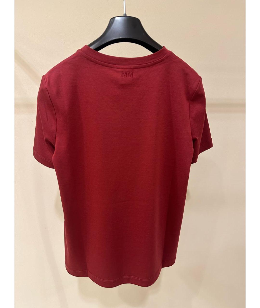 MAX MARA Бордовая хлопковая футболка, фото 2