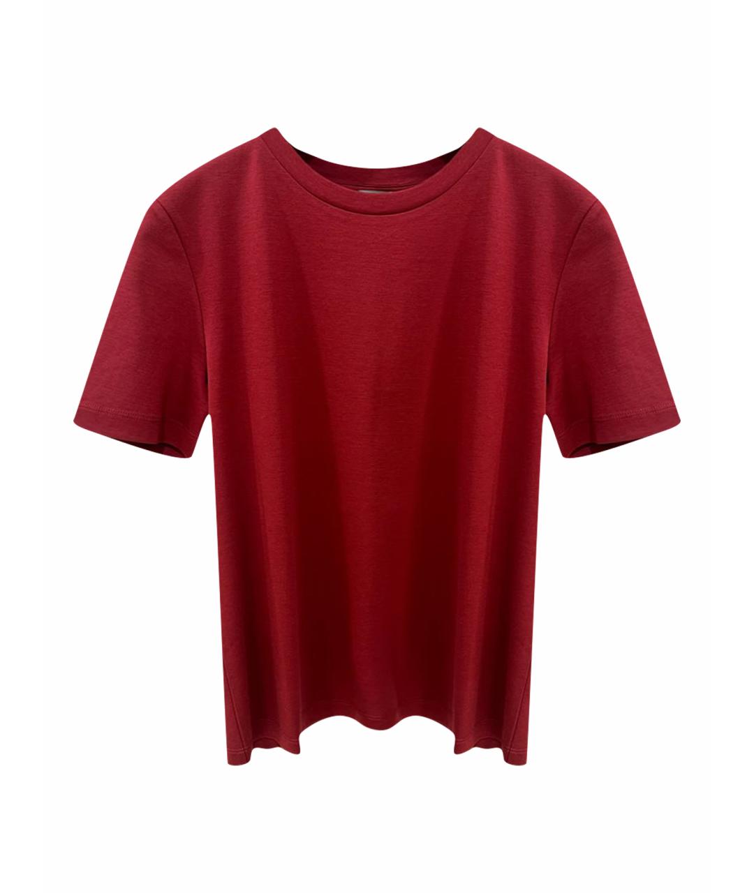 MAX MARA Бордовая хлопковая футболка, фото 1