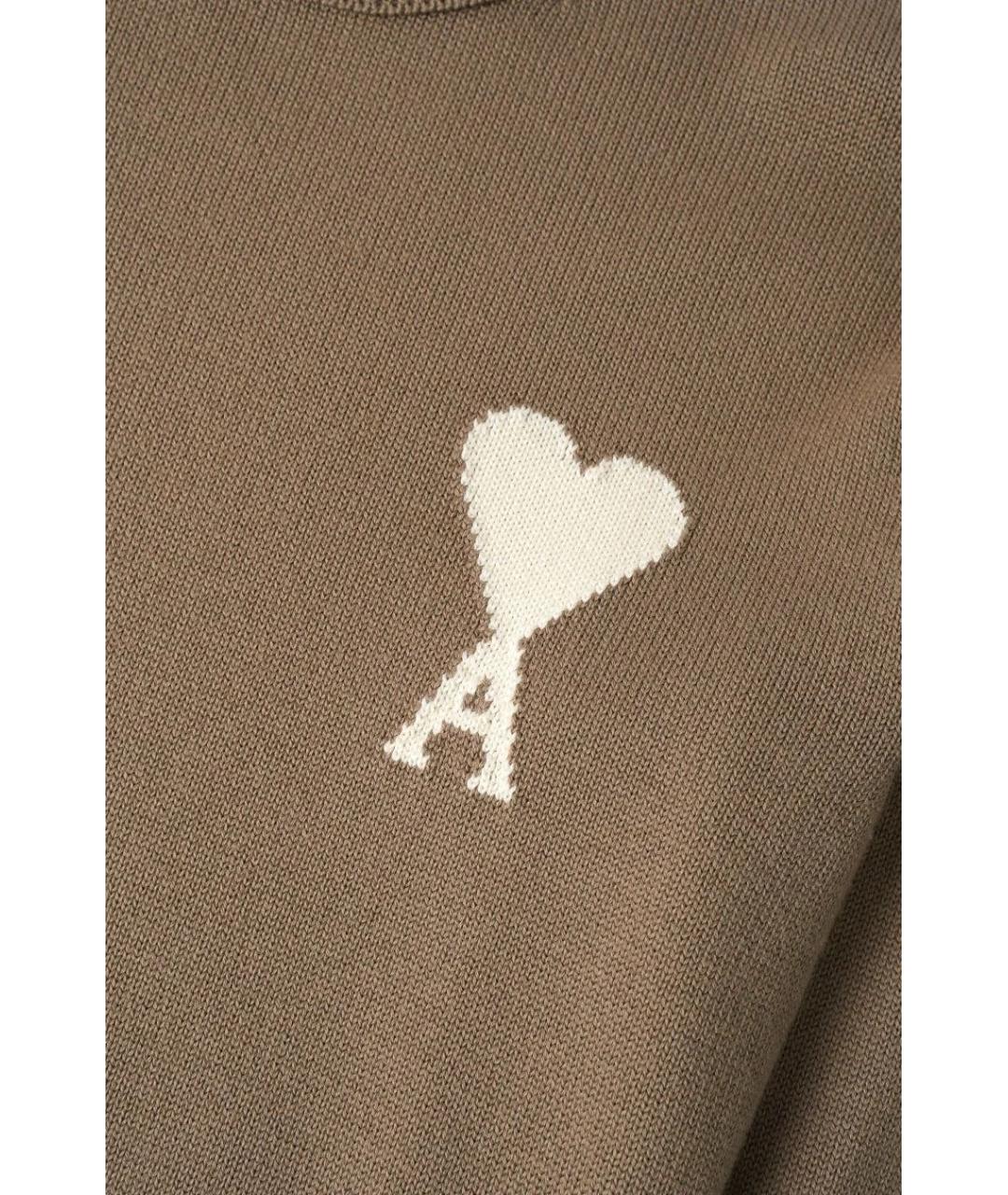 Ami Paris Коричневый шерстяной джемпер / свитер, фото 3