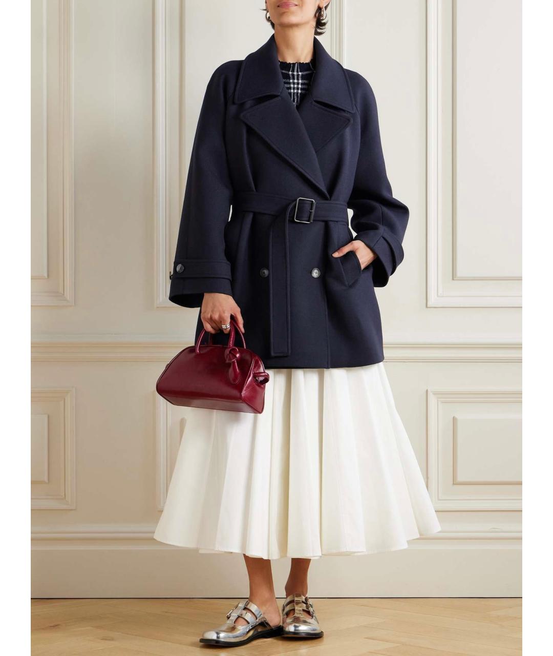 LOEWE Темно-синее шерстяное пальто, фото 7