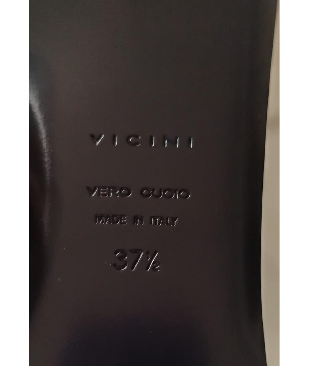 VICINI Черные кожаные босоножки, фото 6