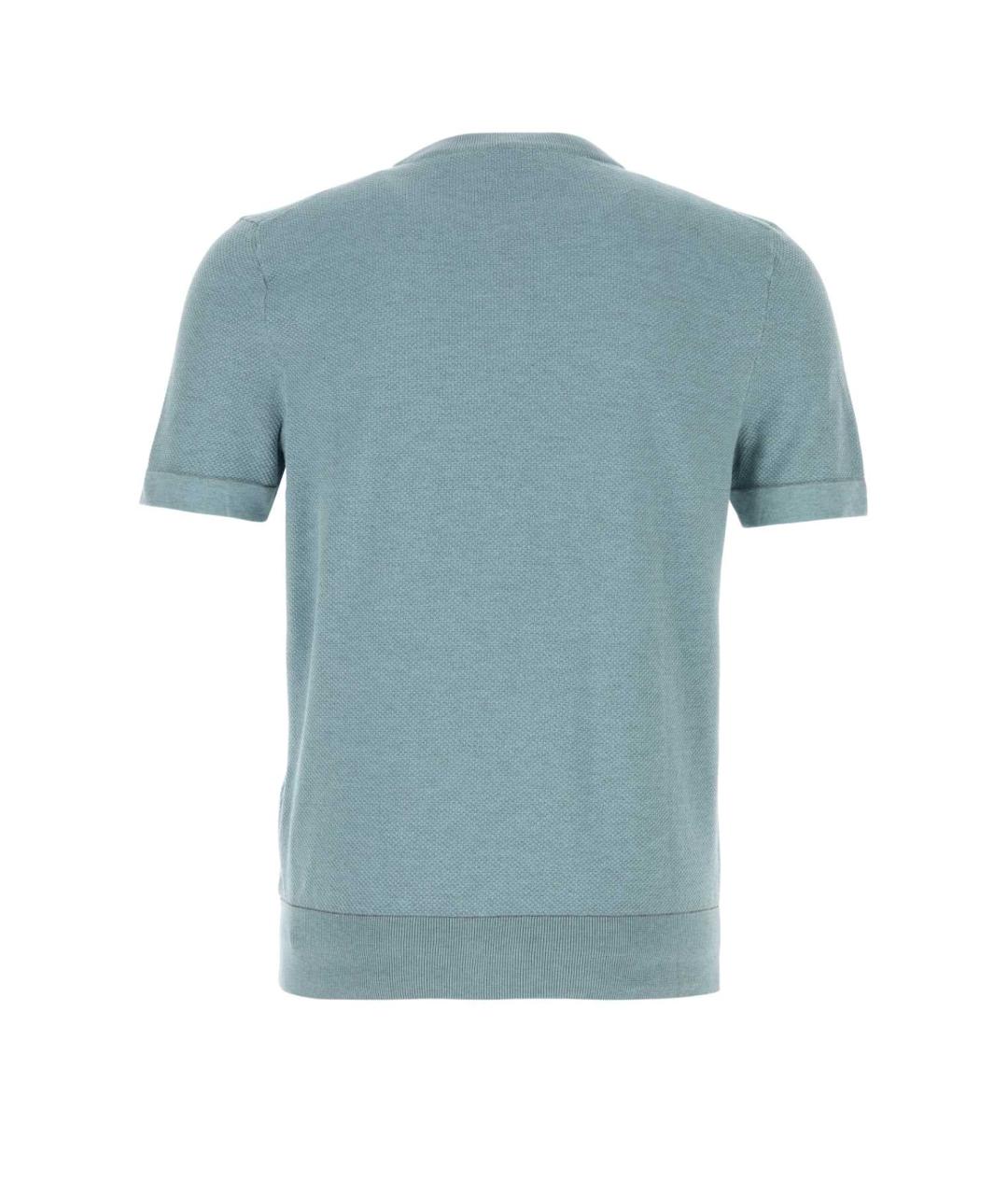 BRIONI Голубая хлопковая футболка, фото 2
