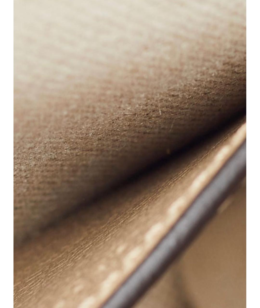 GUCCI Бежевая кожаная сумка с короткими ручками, фото 5