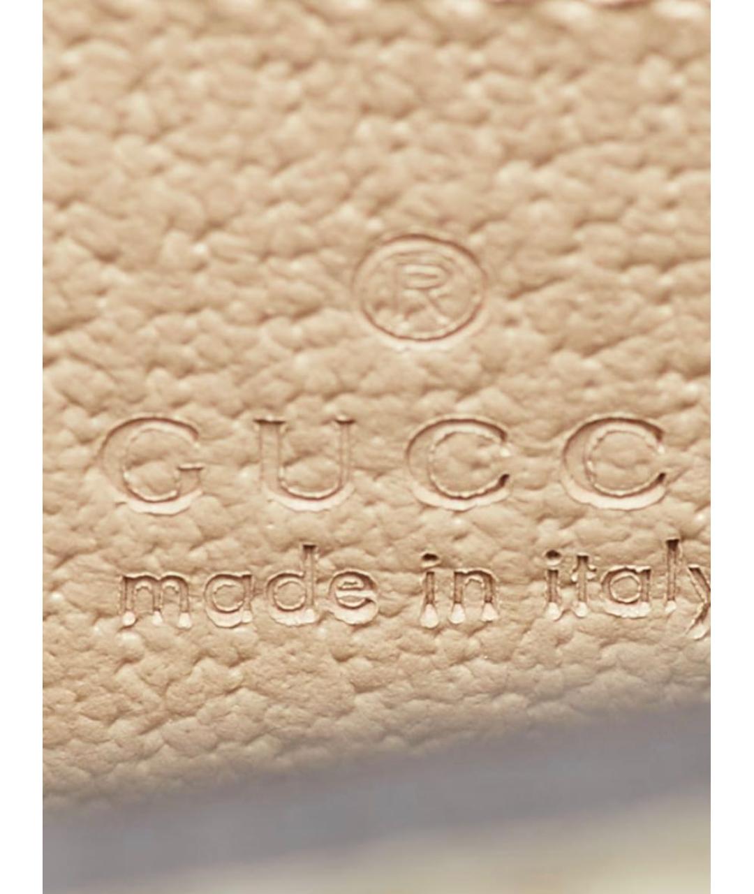 GUCCI Бежевая кожаная сумка с короткими ручками, фото 6