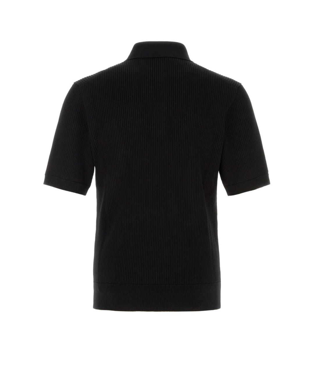DOLCE&GABBANA Черное хлопковое поло с коротким рукавом, фото 2