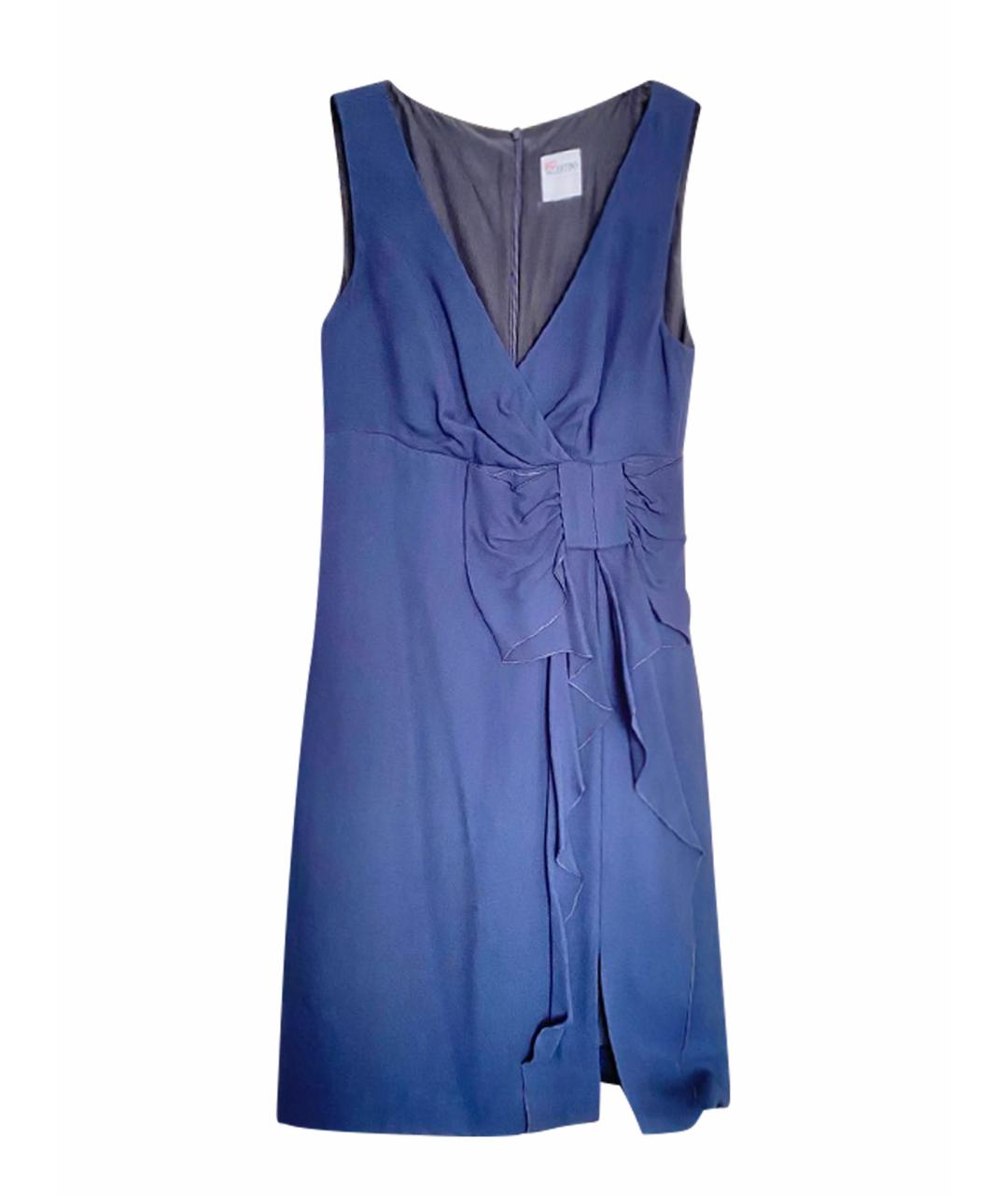 RED VALENTINO Синее вискозное коктейльное платье, фото 1