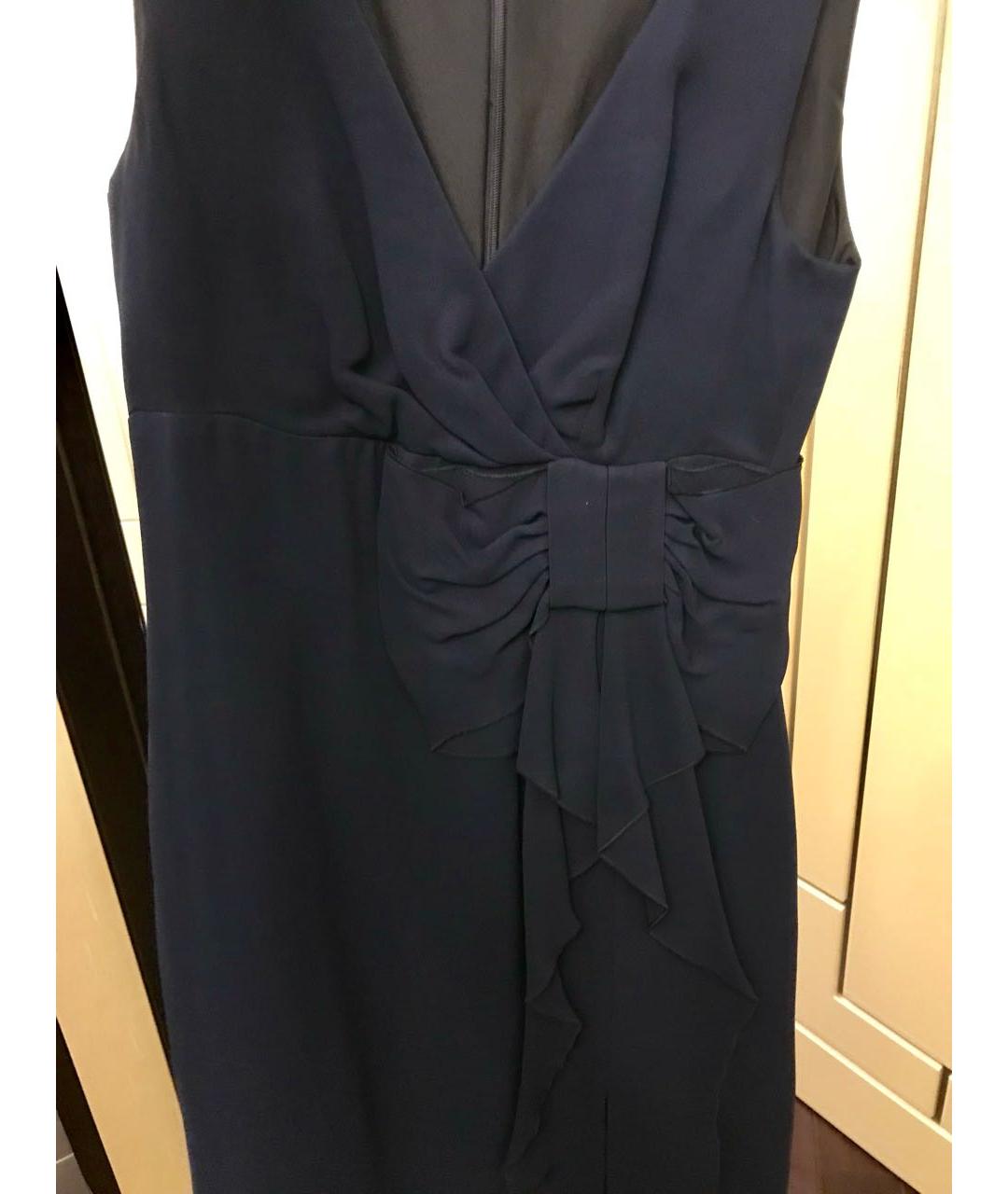 RED VALENTINO Синее вискозное коктейльное платье, фото 4