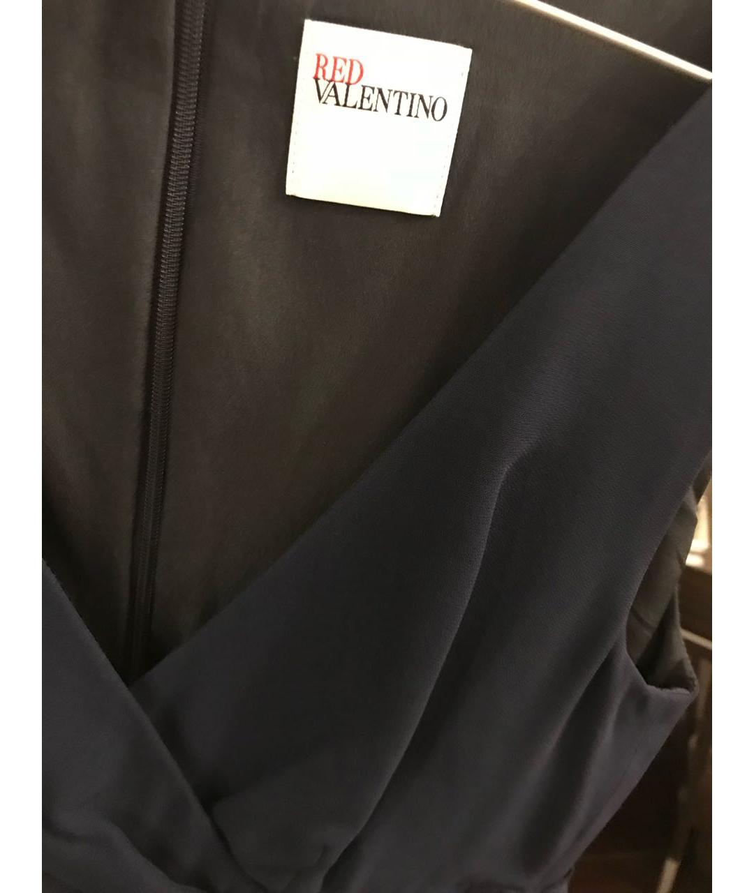 RED VALENTINO Синее вискозное коктейльное платье, фото 3