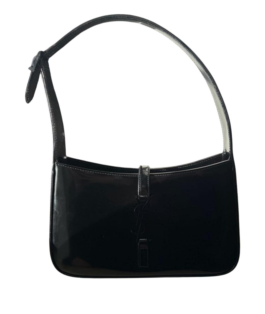 SAINT LAURENT Черная кожаная сумка с короткими ручками, фото 1