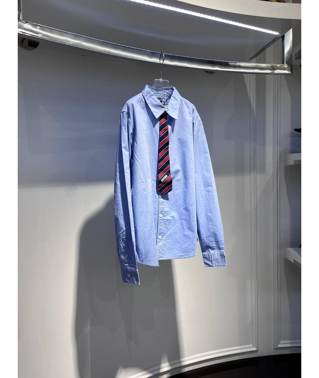 MOSCHINO Голубая хлопковая детская рубашка, фото 2