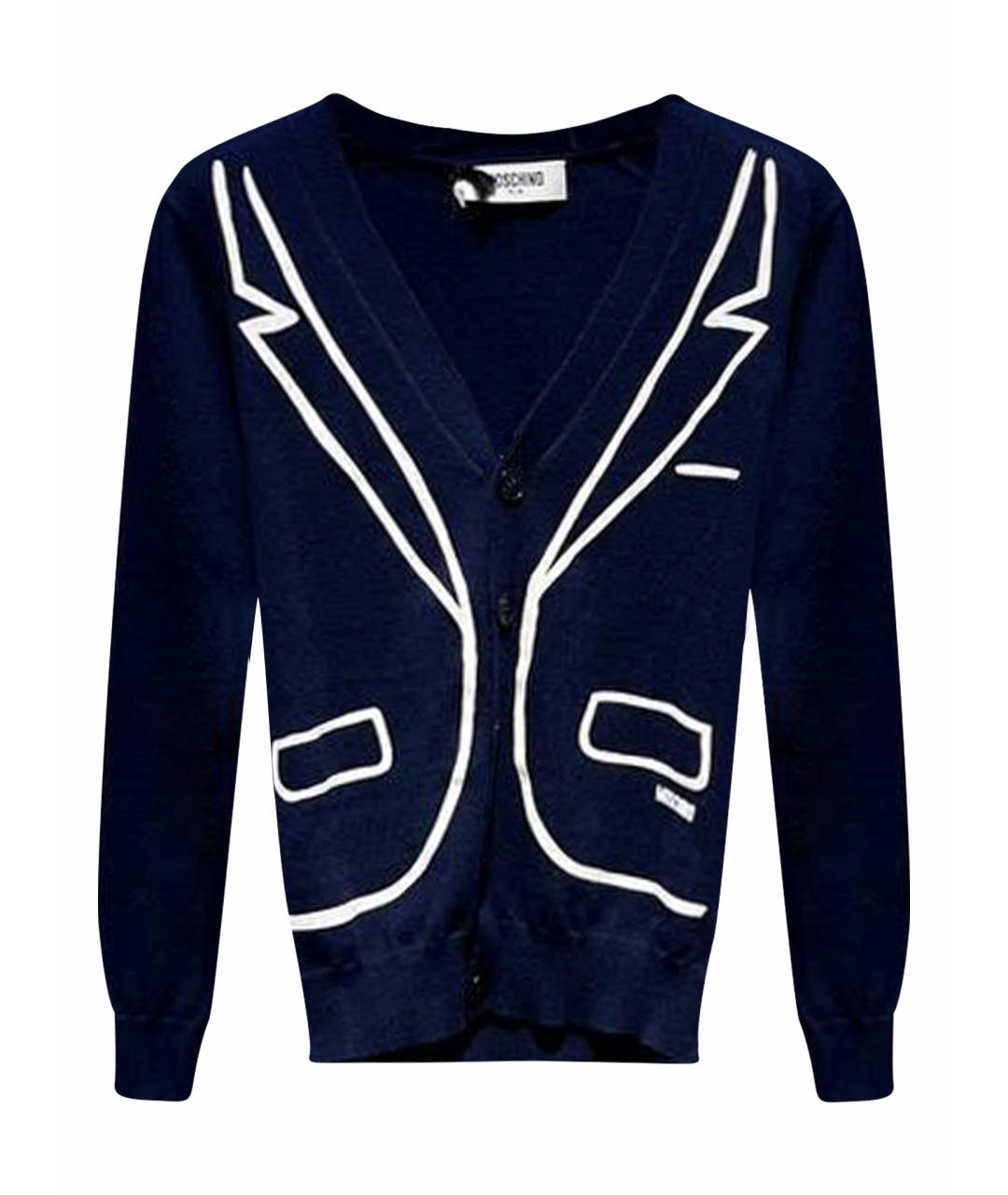 MOSCHINO Синий шерстяной жакет / жилет, фото 1