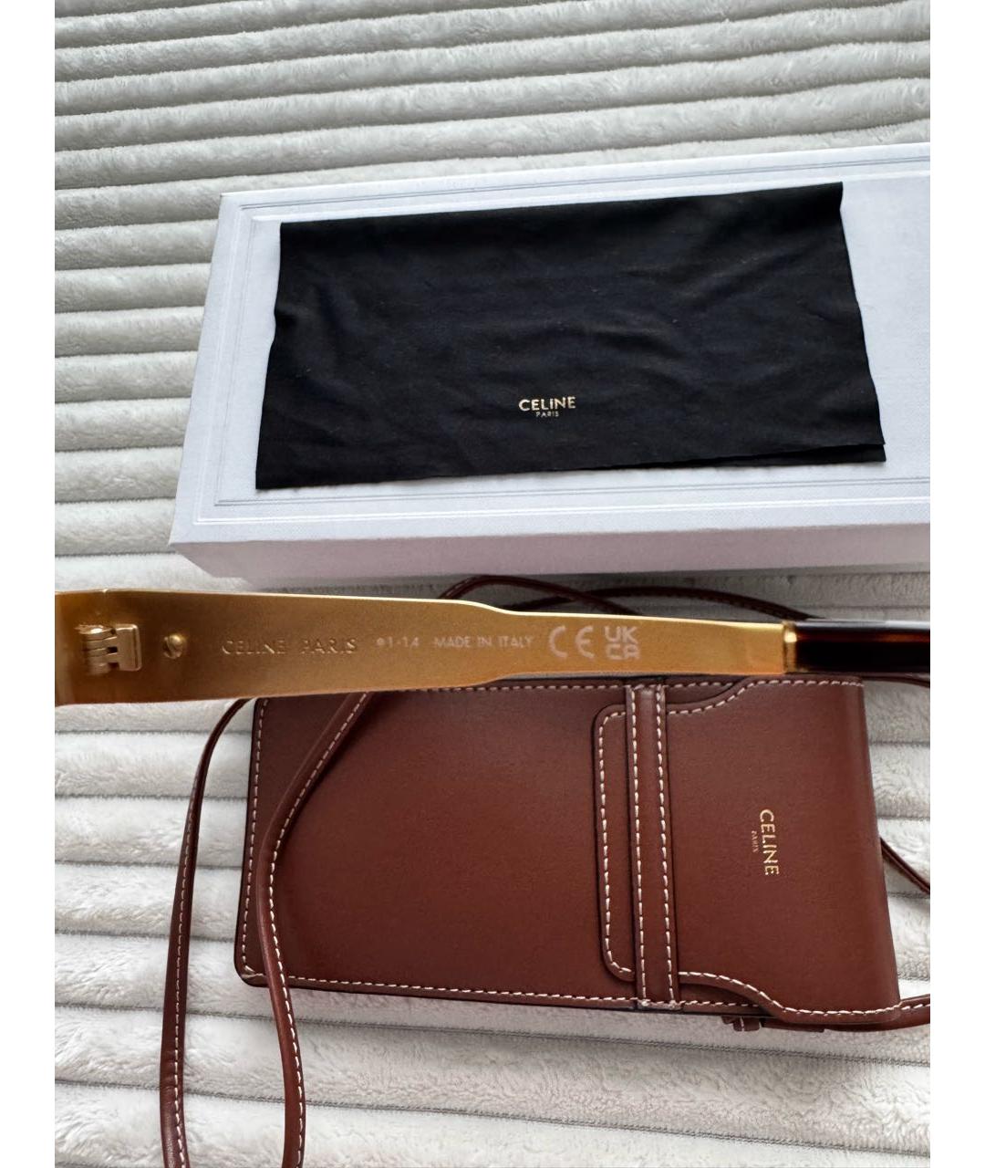 CELINE Золотые металлические солнцезащитные очки, фото 6