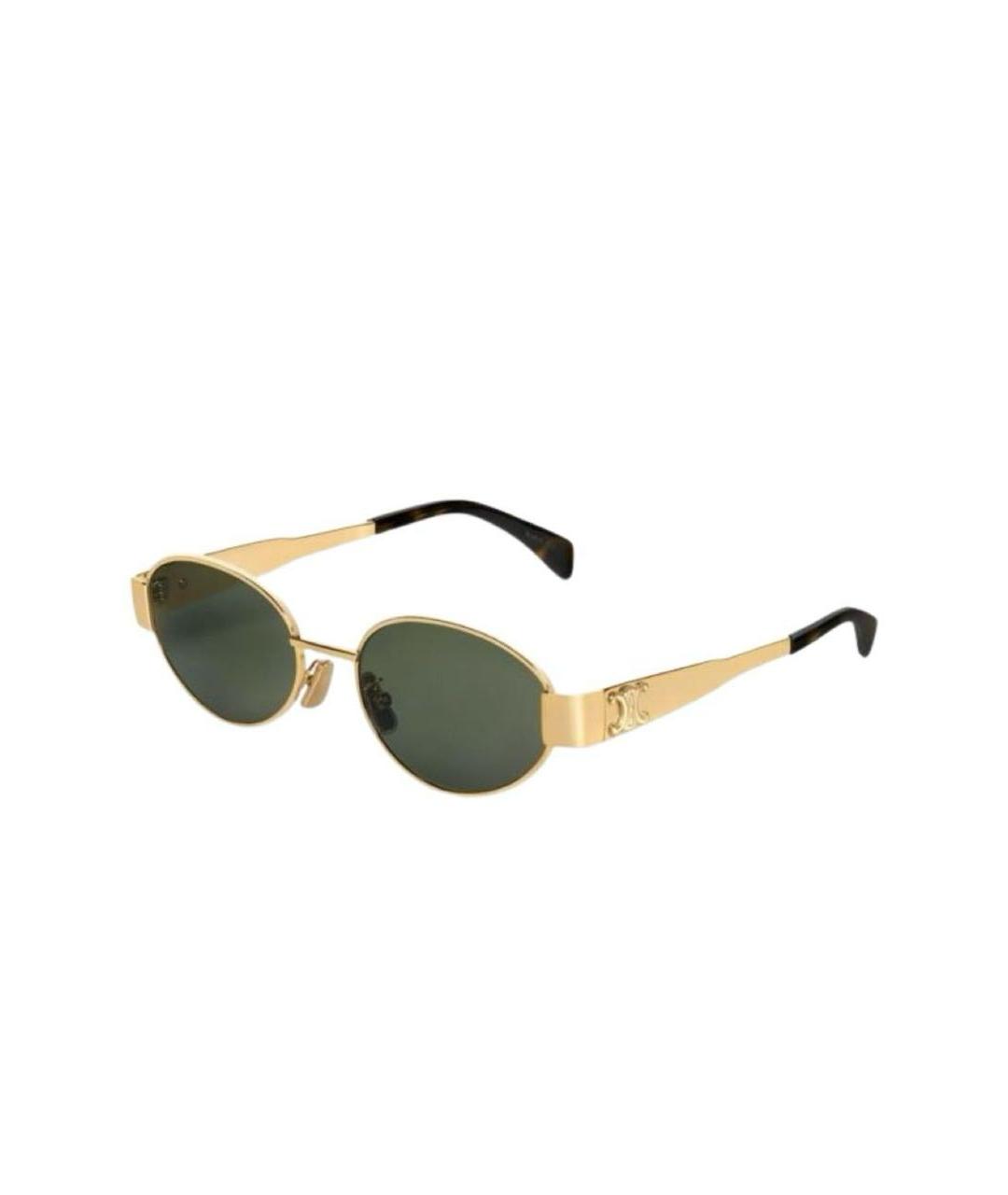 CELINE Золотые металлические солнцезащитные очки, фото 9