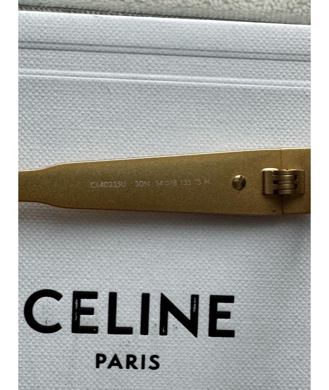 CELINE Золотые металлические солнцезащитные очки, фото 5