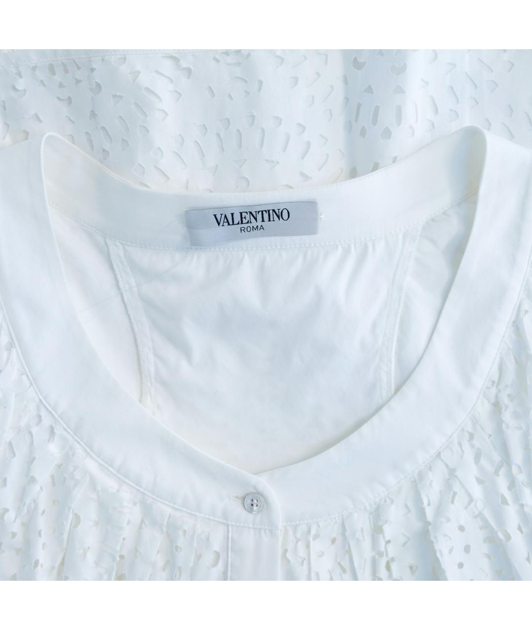 VALENTINO Белая хлопковая блузы, фото 3