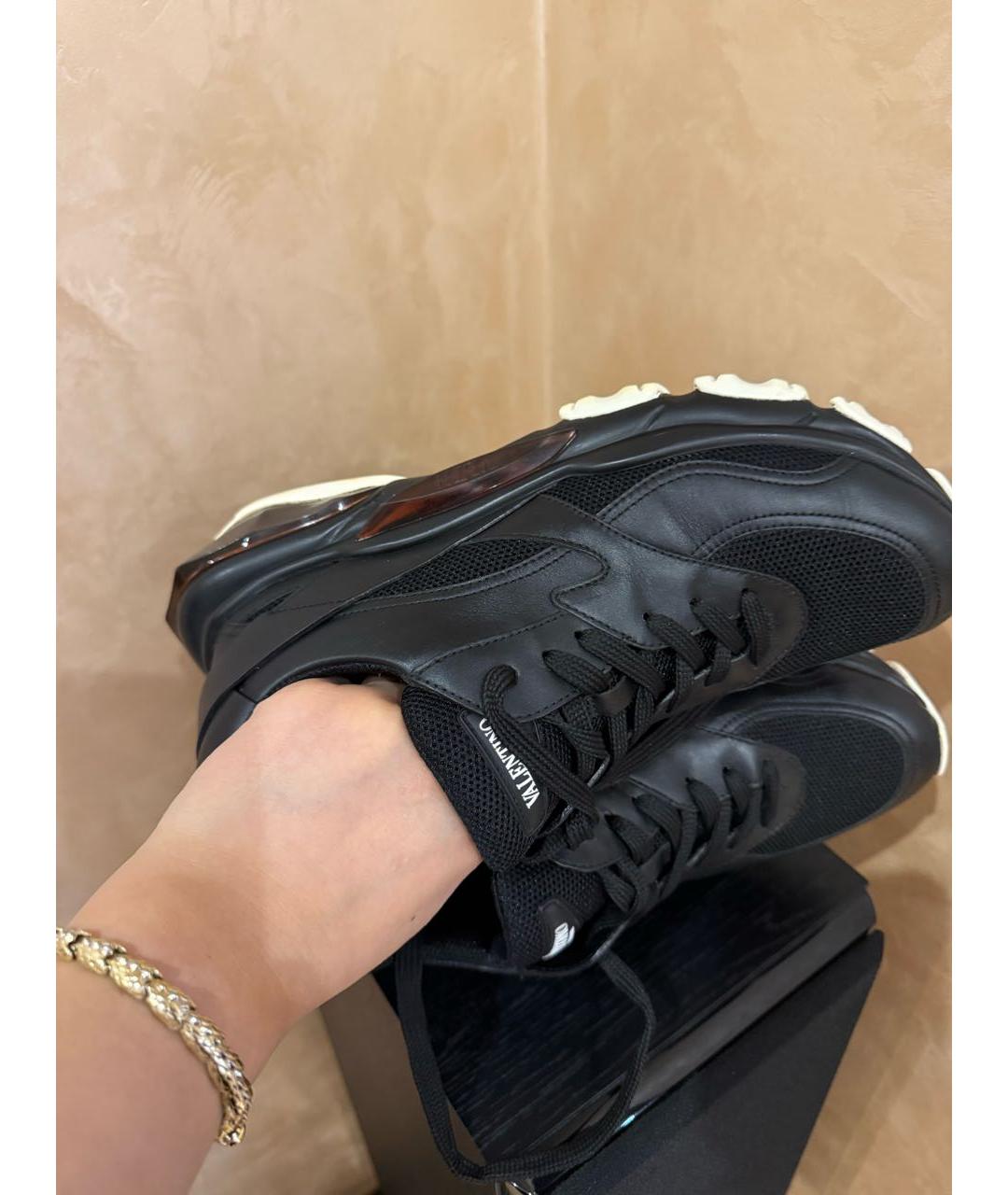 VALENTINO Черные кожаные кроссовки, фото 5