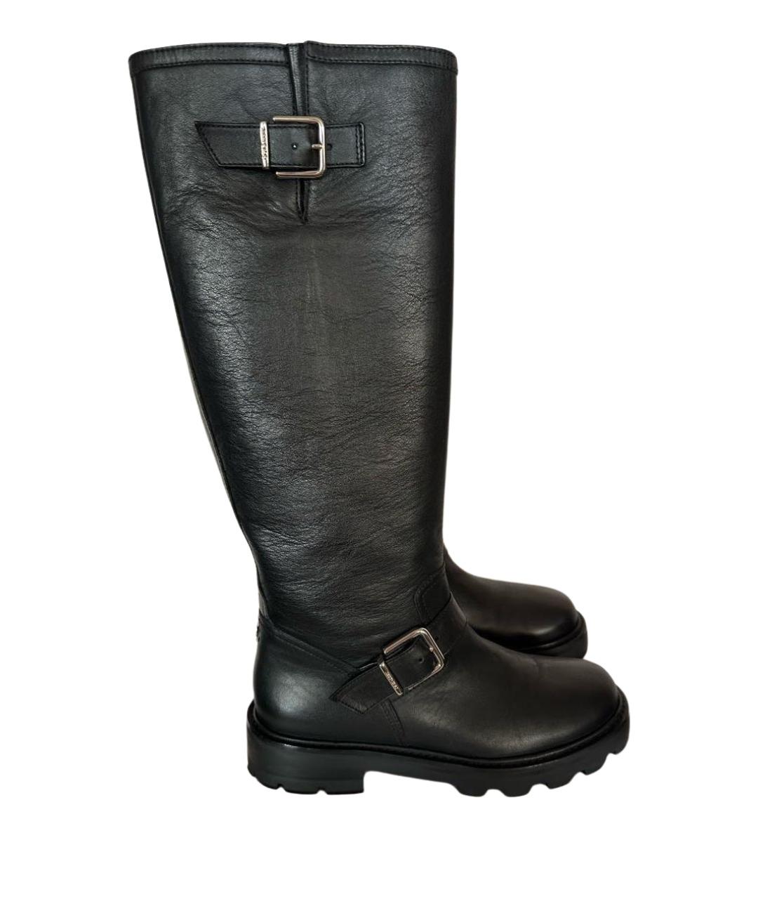 JIMMY CHOO Черные кожаные сапоги, фото 1