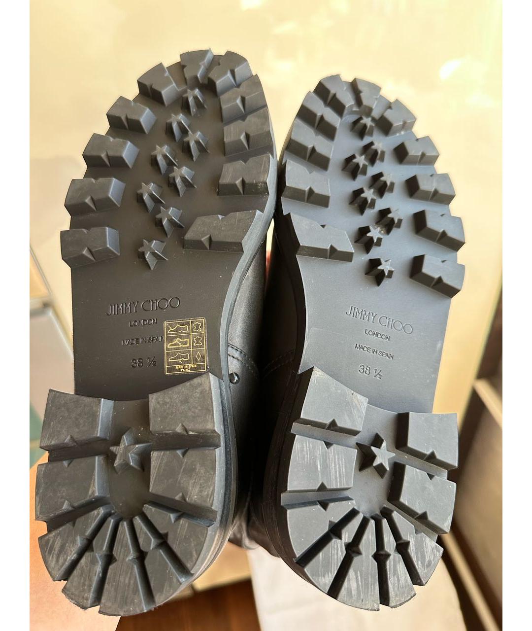 JIMMY CHOO Черные кожаные сапоги, фото 6