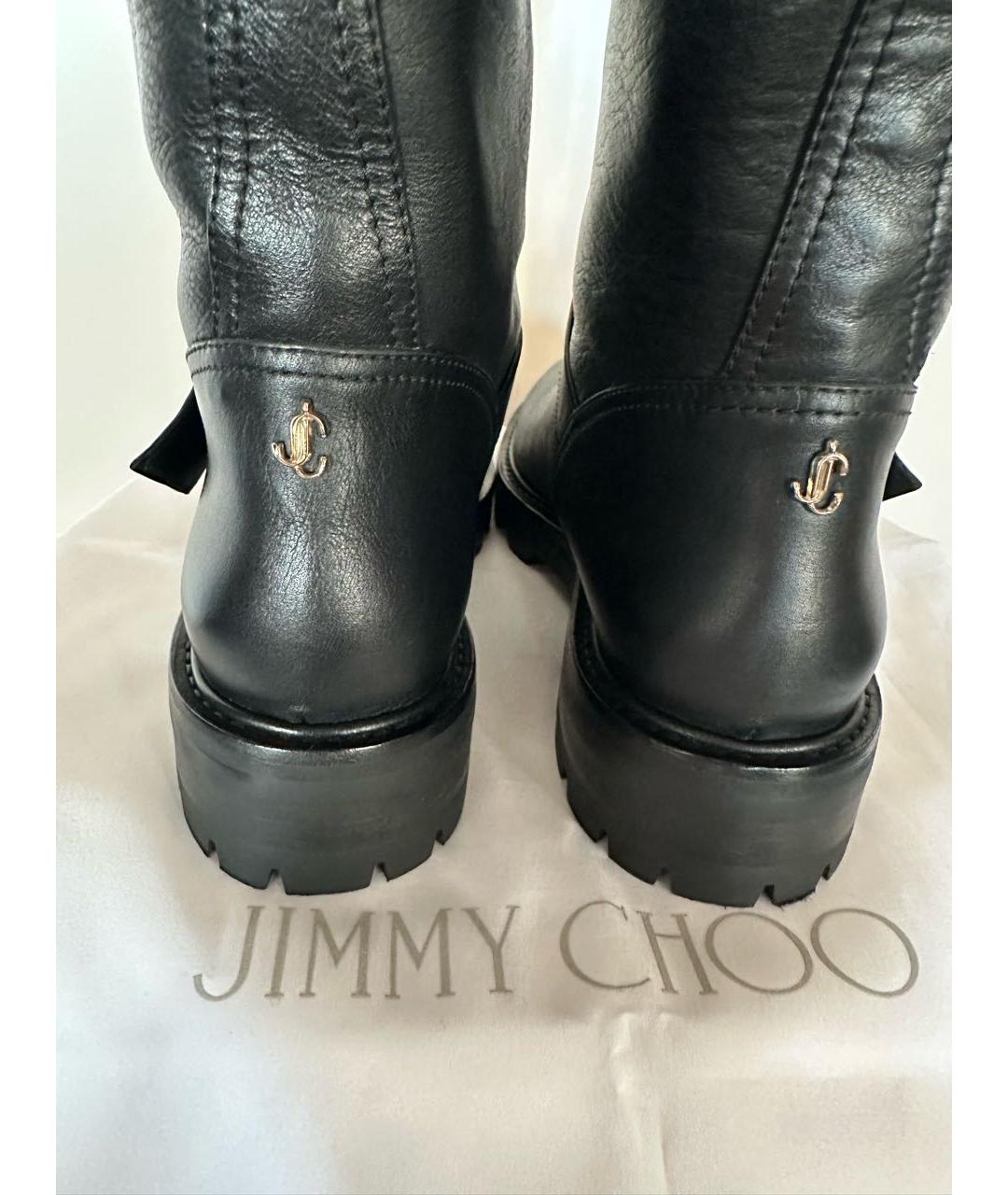 JIMMY CHOO Черные кожаные сапоги, фото 4