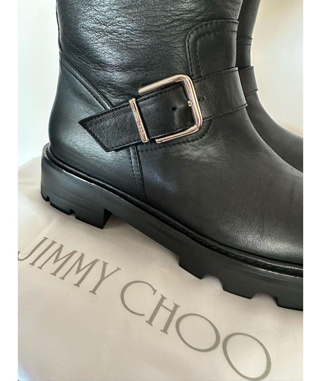 JIMMY CHOO Черные кожаные сапоги, фото 8