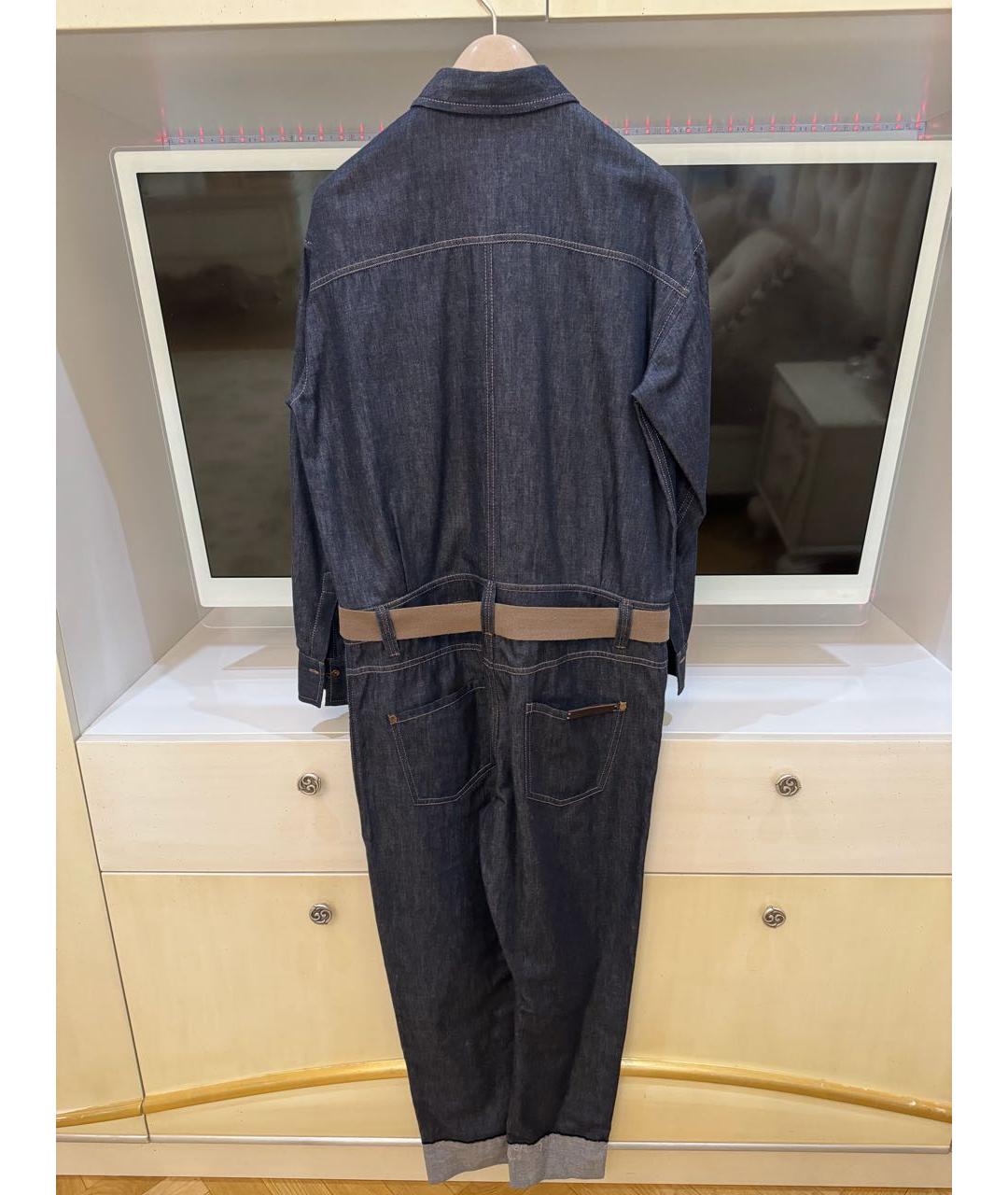 BRUNELLO CUCINELLI Синий деним комбинезон, фото 2