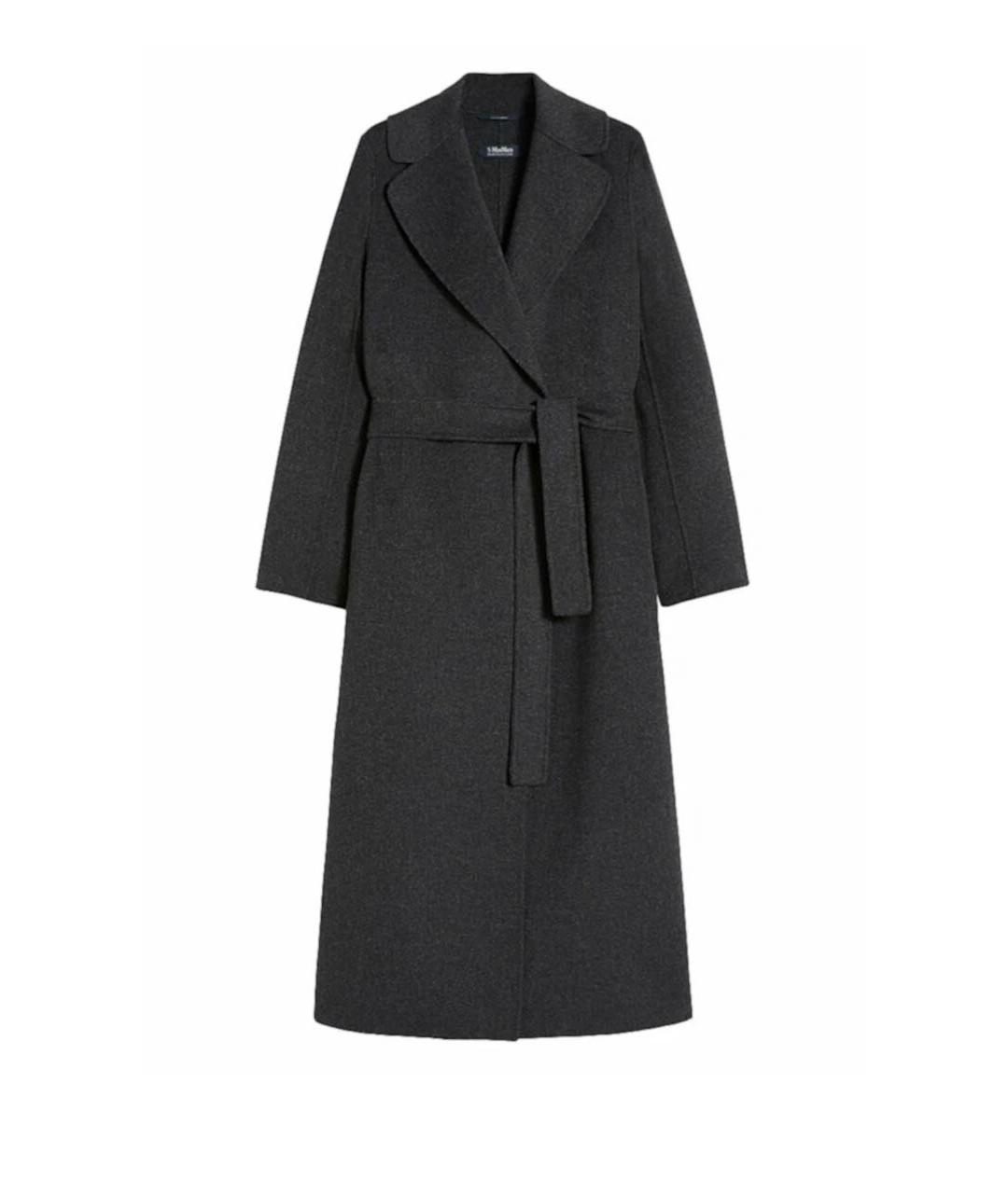 'S MAX MARA Серое шерстяное пальто, фото 4