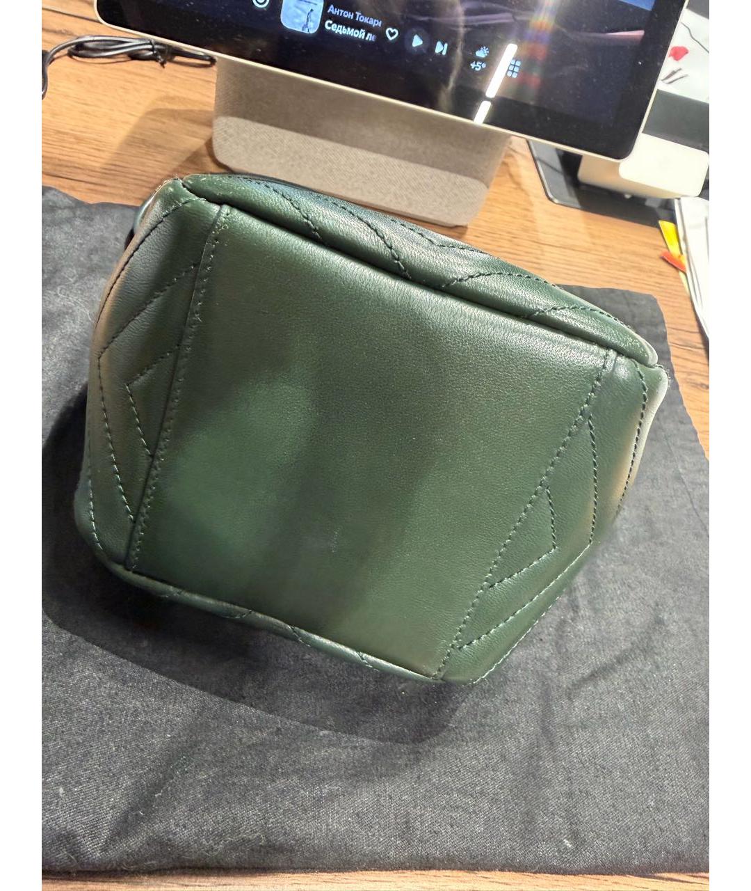 SAINT LAURENT Зеленая кожаная сумка через плечо, фото 3