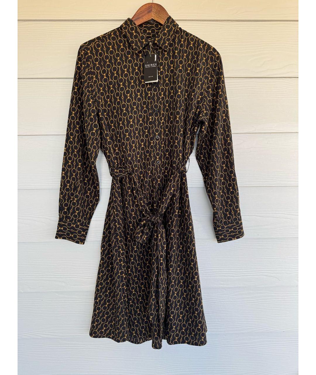 RALPH LAUREN Черное полиэстеровое повседневное платье, фото 9