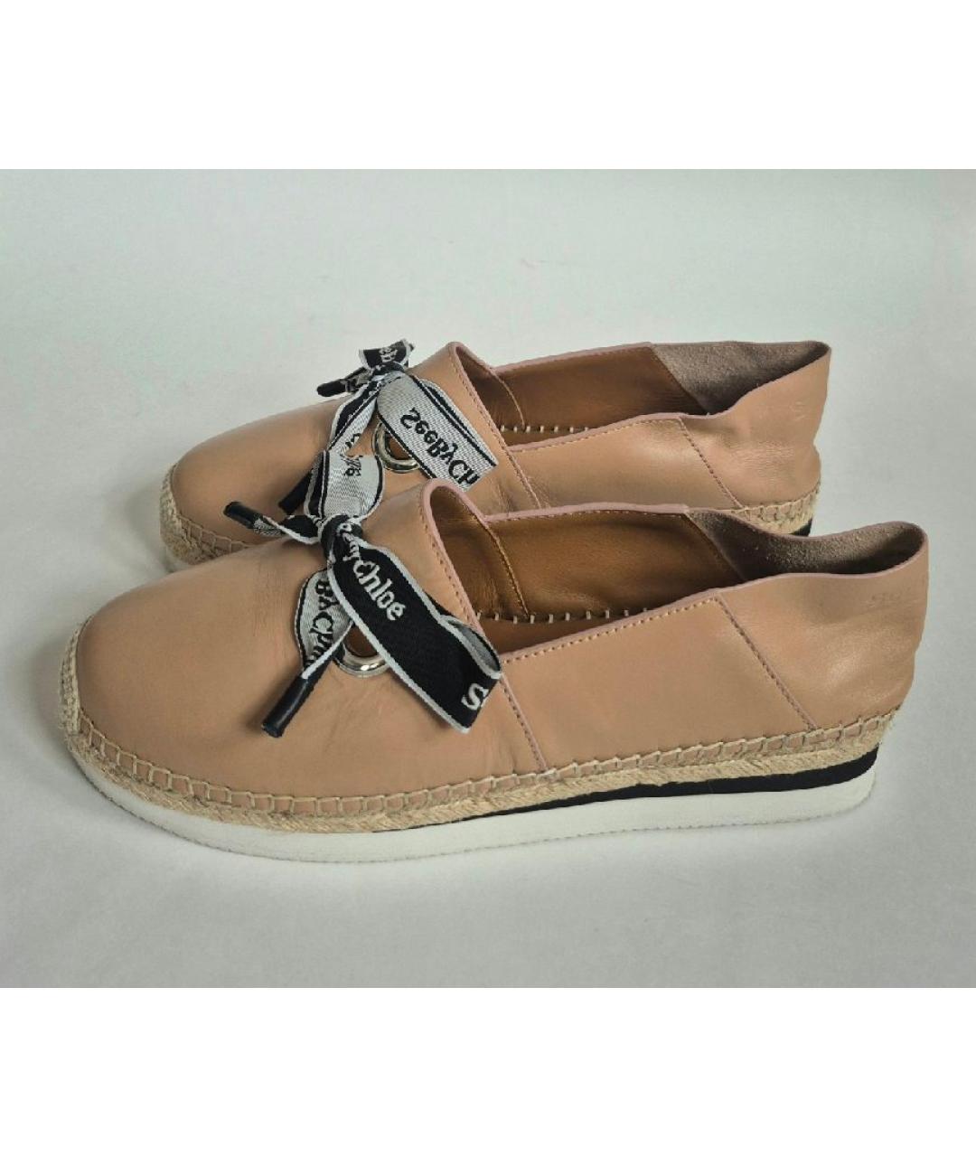 SEE BY CHLOE Бежевые кожаные эспадрильи, фото 5