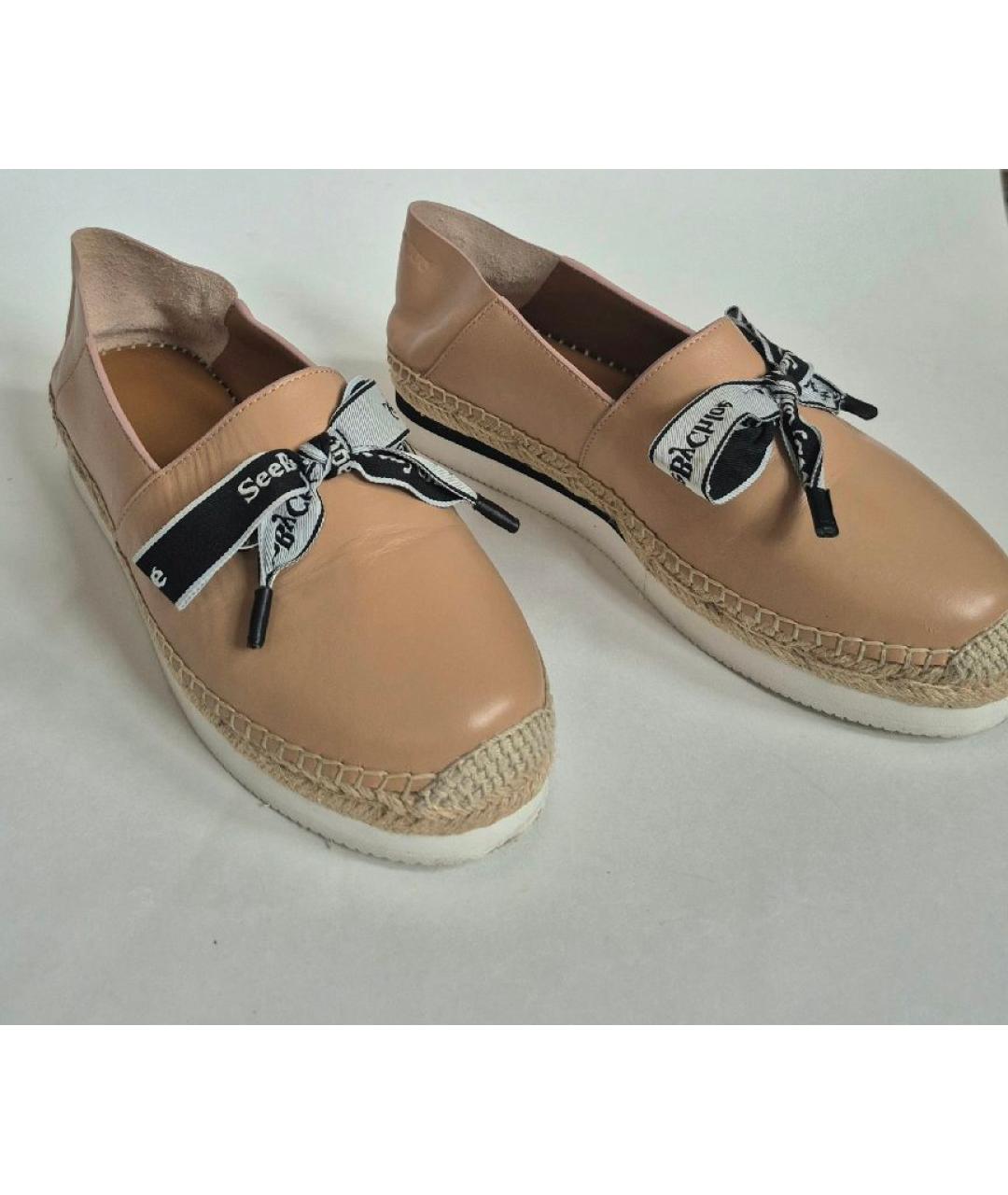 SEE BY CHLOE Бежевые кожаные эспадрильи, фото 6