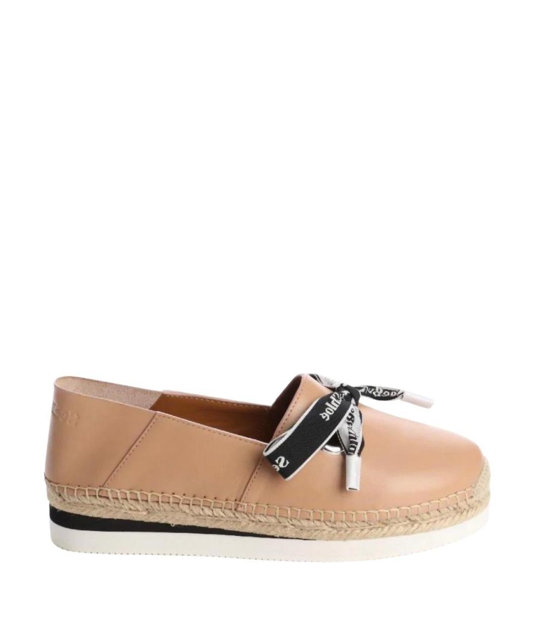 SEE BY CHLOE Бежевые кожаные эспадрильи, фото 1