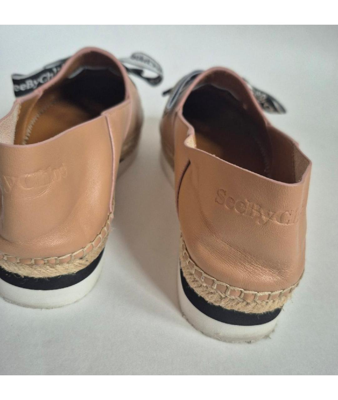 SEE BY CHLOE Бежевые кожаные эспадрильи, фото 7